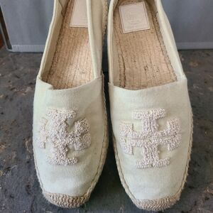 Tory Burch Cream Espadrille Flats